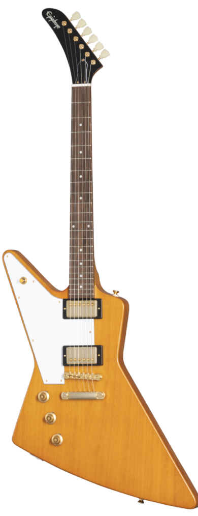 Epiphone 1958 Korina Explorer (White Pickguard) Aged Natural Lefthand